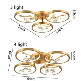 Designer Touch Decorative Flush Mount Copper Art Branch Plum Blossom Ceiling Light