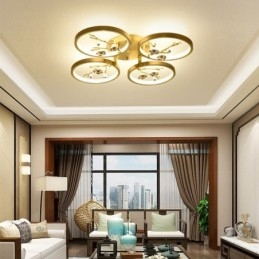 Designer Touch Decorative Flush Mount Copper Art Branch Plum Blossom Ceiling Light