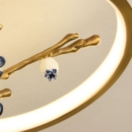Designer Touch Decorative Flush Mount Copper Art Branch Plum Blossom Ceiling Light
