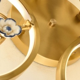 Designer Touch Decorative Flush Mount Copper Art Branch Plum Blossom Ceiling Light