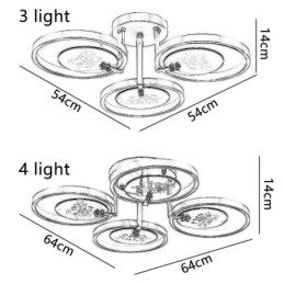 Designer Touch Decorative Flush Mount Acrylic Copper Art Printing Ceiling Light