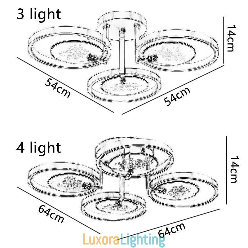 Designer Touch Decorative Flush Mount Acrylic Copper Art Printing Ceiling Light