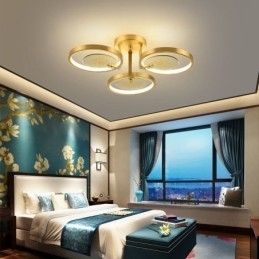 Designer Touch Decorative Flush Mount Acrylic Copper Art Printing Ceiling Light