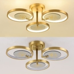 Designer Touch Decorative Flush Mount Acrylic Copper Art Printing Ceiling Light