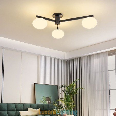 Designer Touch Decorative Nordic Glass Flush Mount Creative Wrought Iron Ceiling Light