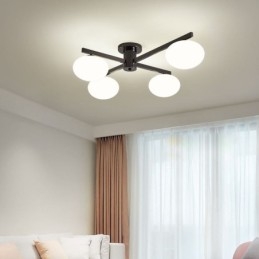 Designer Touch Decorative Nordic Glass Flush Mount Creative Wrought Iron Ceiling Light