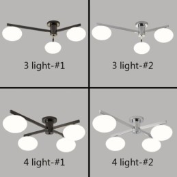 Designer Touch Decorative Nordic Glass Flush Mount Creative Wrought Iron Ceiling Light
