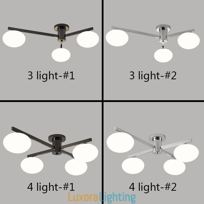 Designer Touch Decorative Nordic Glass Flush Mount Creative Wrought Iron Ceiling Light