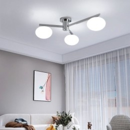 Designer Touch Decorative Nordic Glass Flush Mount Creative Wrought Iron Ceiling Light