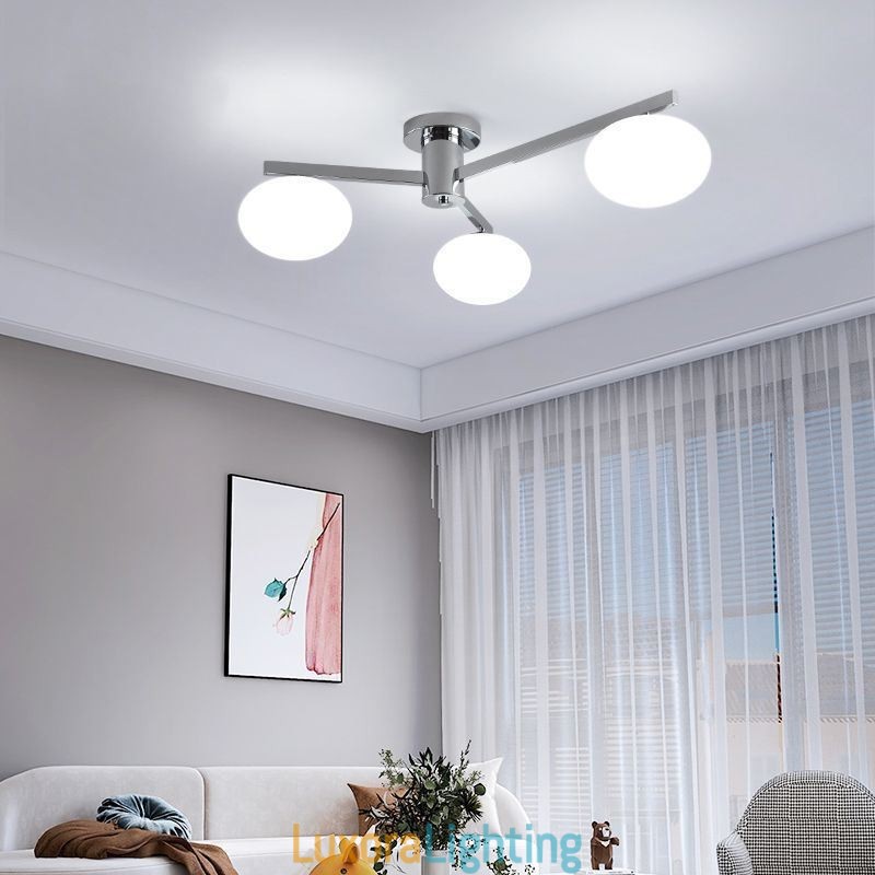 Designer Touch Decorative Nordic Glass Flush Mount Creative Wrought Iron Ceiling Light