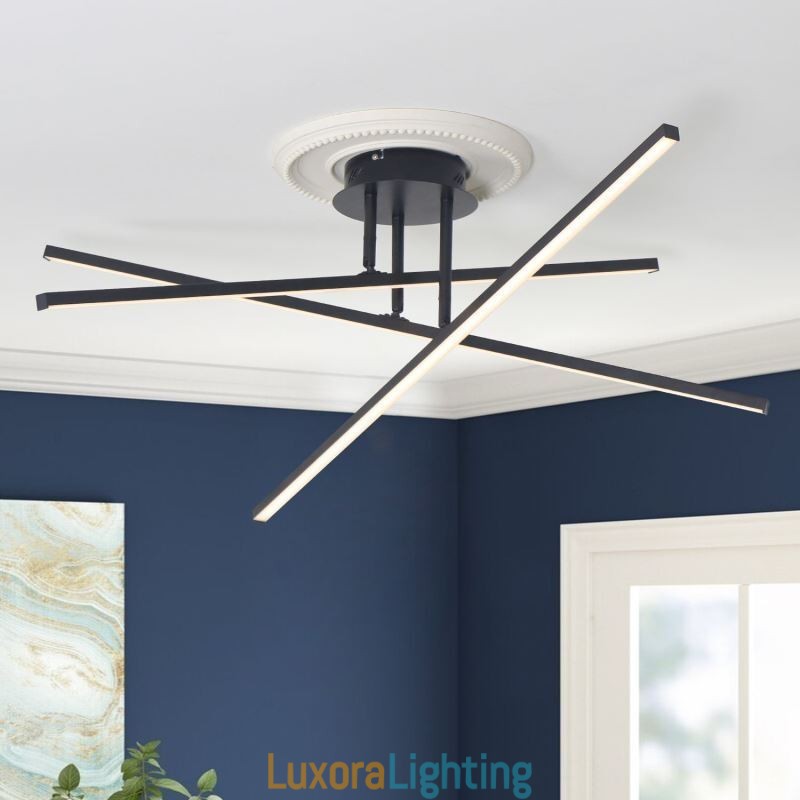 Designer Touch Decorative Modern Simple Flush Mount Aluminum Art Strip Ceiling Light