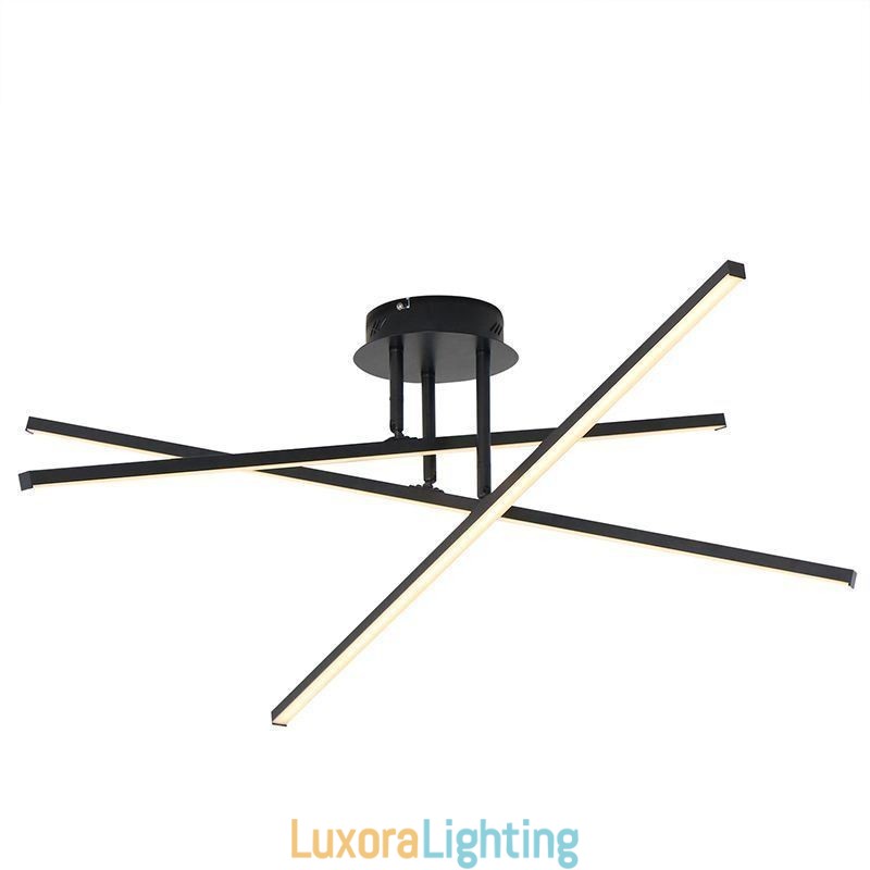 Designer Touch Decorative Modern Simple Flush Mount Aluminum Art Strip Ceiling Light