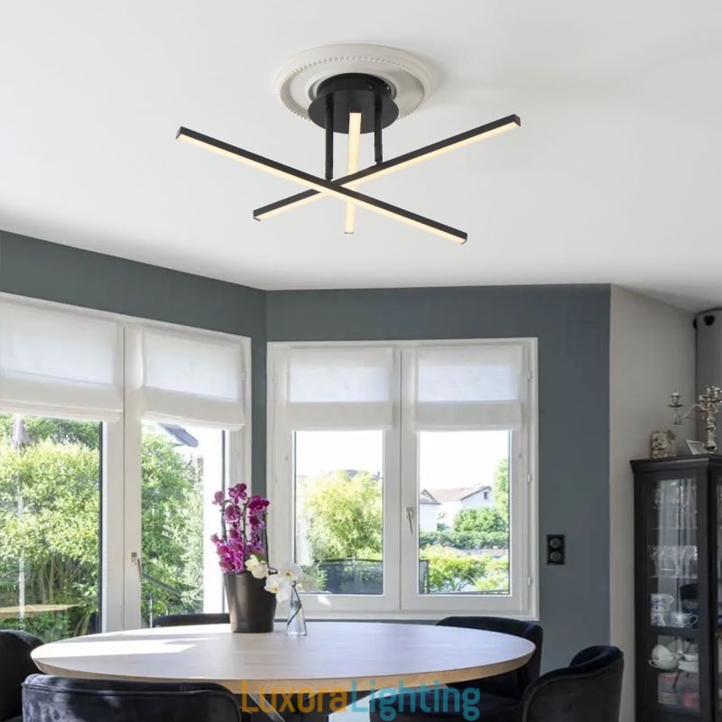 Designer Touch Decorative Modern Simple Flush Mount Aluminum Art Strip Ceiling Light