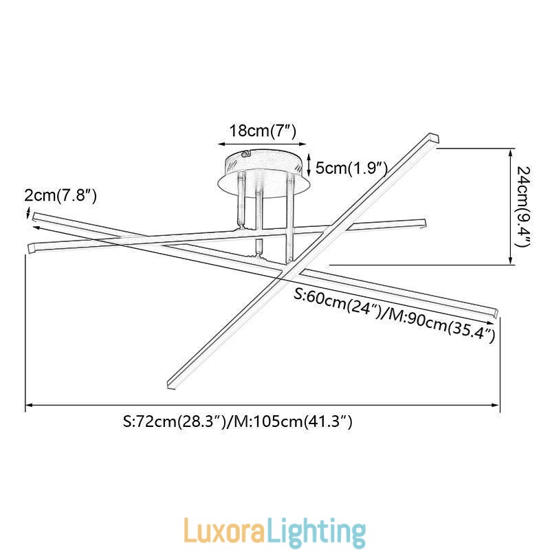 Designer Touch Decorative Modern Simple Flush Mount Aluminum Art Strip Ceiling Light