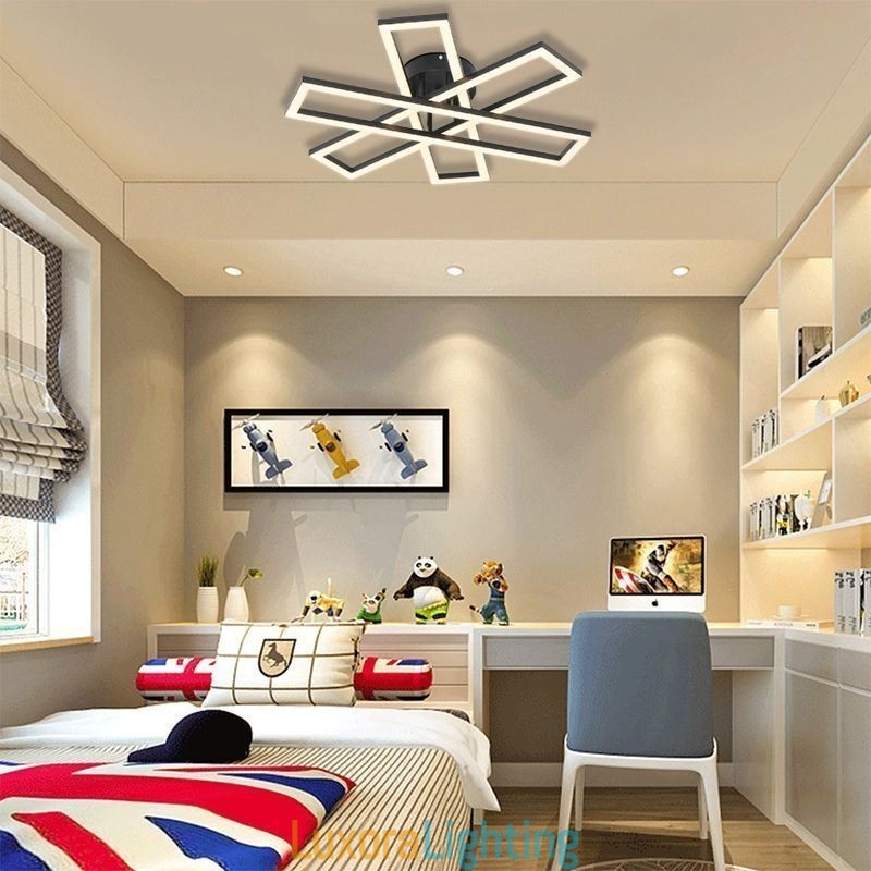 Designer Touch Decorative Minimalist Flush Mount Aluminum Art Windmill Ceiling Light