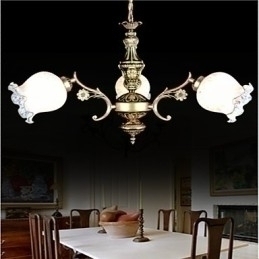 Designer Touch Decorative Bronze Chandelier Three Lights European Retro Classic