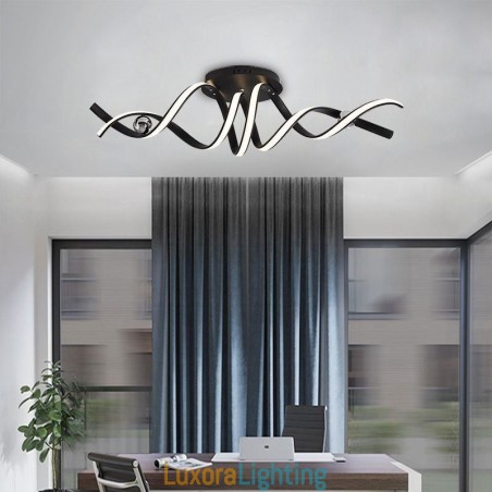 Designer Touch Decorative Modern Flush Mount Aluminum Art Spiral Ceiling Lamp Light