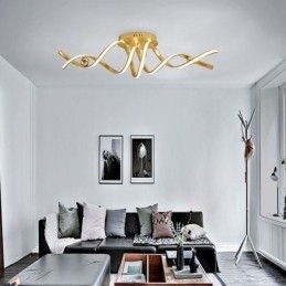 Designer Touch Decorative Modern Flush Mount Aluminum Art Spiral Ceiling Lamp Light