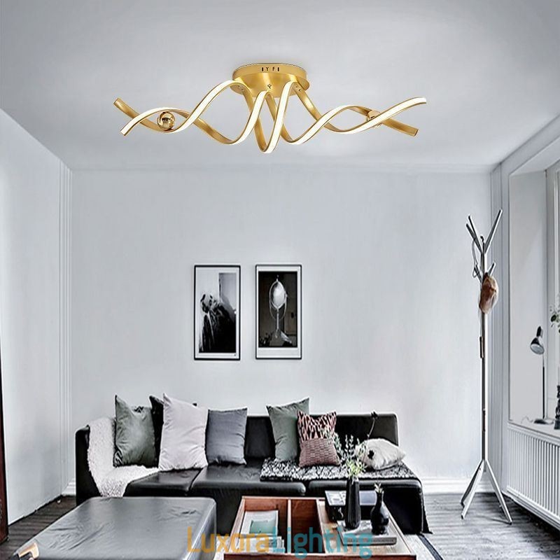 Designer Touch Decorative Modern Flush Mount Aluminum Art Spiral Ceiling Lamp Light