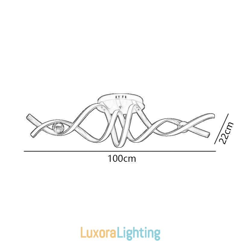 Designer Touch Decorative Modern Flush Mount Aluminum Art Spiral Ceiling Lamp Light