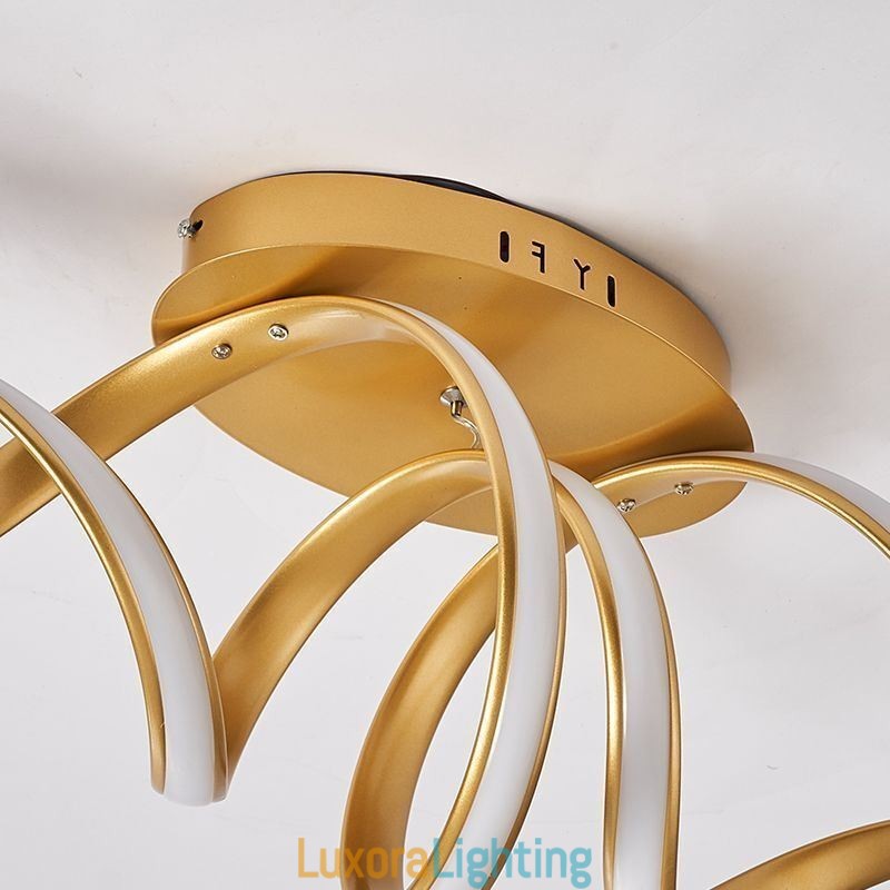 Designer Touch Decorative Modern Flush Mount Aluminum Art Spiral Ceiling Lamp Light