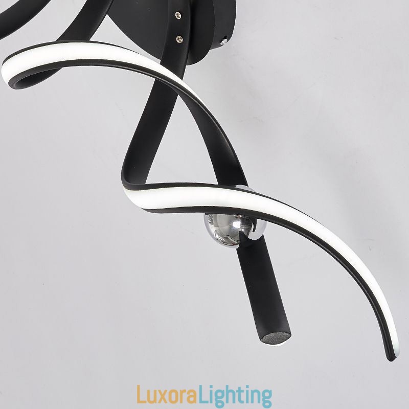 Designer Touch Decorative Modern Flush Mount Aluminum Art Spiral Ceiling Lamp Light