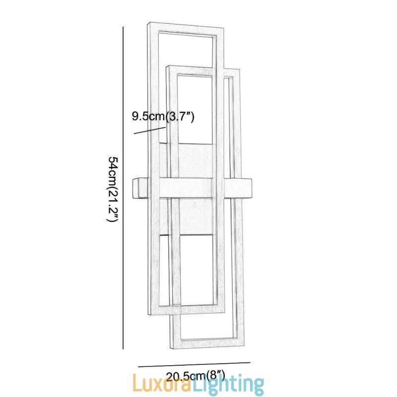 Designer Touch Decorative Minimalist Flush Mount Aluminum Art Geometric Square Ceiling Light