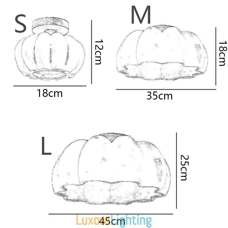 Designer Touch Decorative Single head Pumpkin Flush Mount Japanese Retro Ceiling Lights