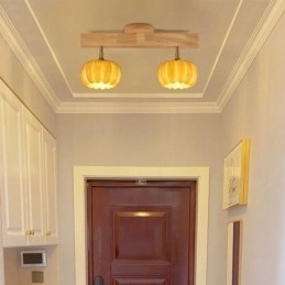 Designer Touch Decorative Double Small Pumpkin Flush Mount Japanese Retro Ceiling Light