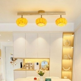 Designer Touch Decorative Double Small Pumpkin Flush Mount Japanese Retro Ceiling Light