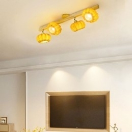 Designer Touch Decorative Double Small Pumpkin Flush Mount Japanese Retro Ceiling Light