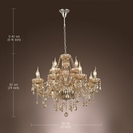 Designer Touch Decorative Chandelier Crystal Luxury Modern 2 Tiers Living 12 Lights