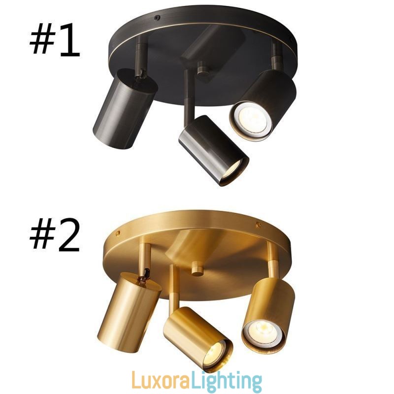 Designer Touch Decorative Modern Flush Mount Golden Black Flush Mount with 3 Lights Copper Art Home Lighting