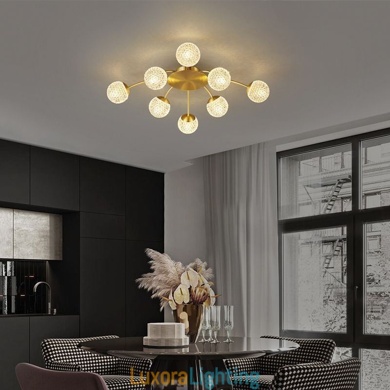 Designer Touch Decorative Modern Flush Mount Golden Ceiling Light Light Fixture