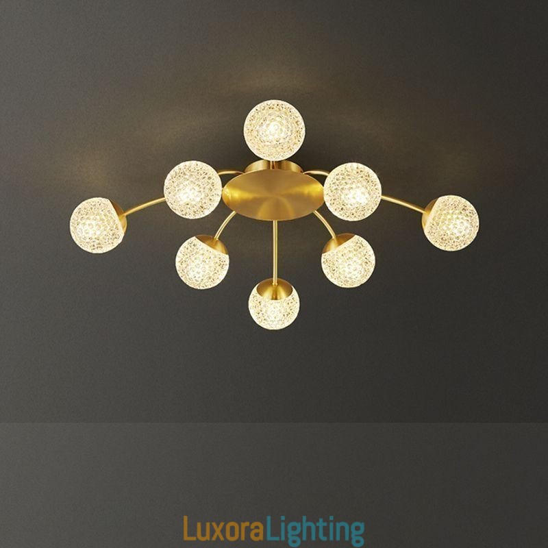 Designer Touch Decorative Modern Flush Mount Golden Ceiling Light Light Fixture