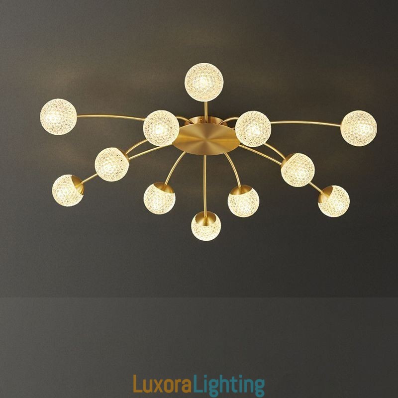 Designer Touch Decorative Modern Flush Mount Golden Ceiling Light Light Fixture