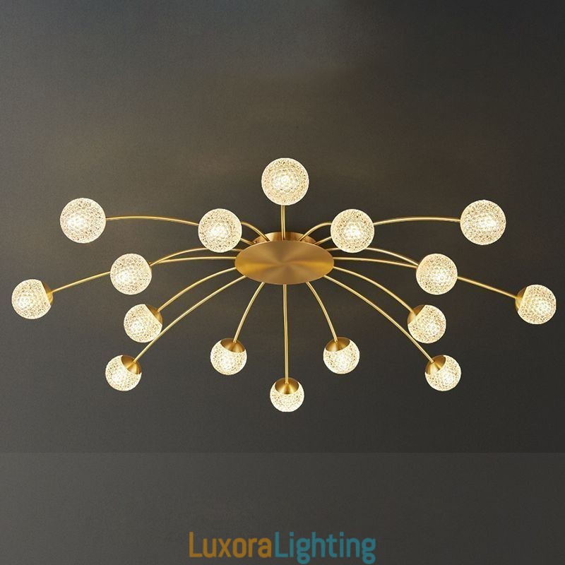 Designer Touch Decorative Modern Flush Mount Golden Ceiling Light Light Fixture