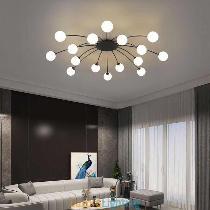 Designer Touch Decorative Modern Flush Mount Black Ceiling Light Light Fixture
