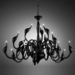 Designer Touch Decorative Modern Chandelier Light 24 Lights G4 Black Painting