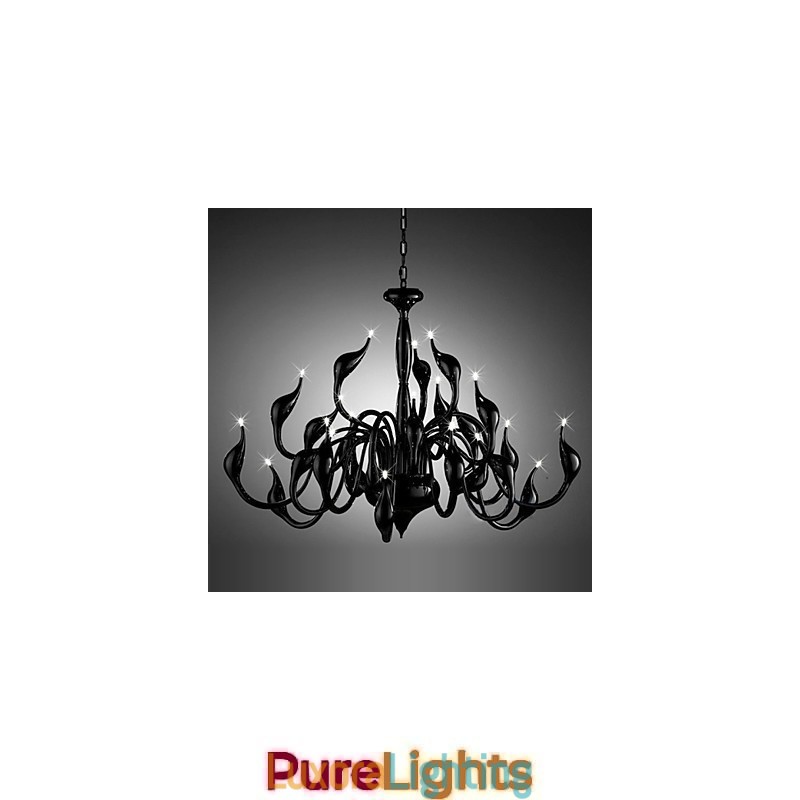 Designer Touch Decorative Modern Chandelier Light 24 Lights G4 Black Painting