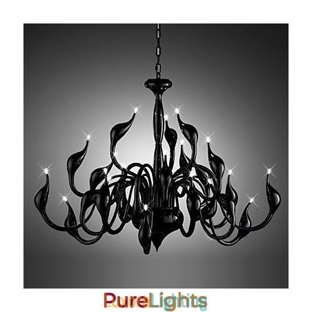 Designer Touch Decorative Modern Chandelier Light 24 Lights G4 Black Painting