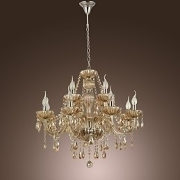Designer Touch Decorative Chandelier Crystal Luxury Modern 2 Tiers Living 12 Lights