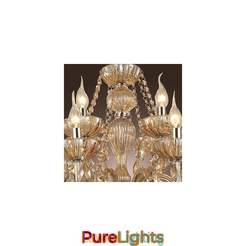 Designer Touch Decorative Chandelier Crystal Luxury Modern 2 Tiers Living 12 Lights