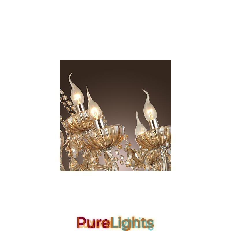 Designer Touch Decorative Chandelier Crystal Luxury Modern 2 Tiers Living 12 Lights