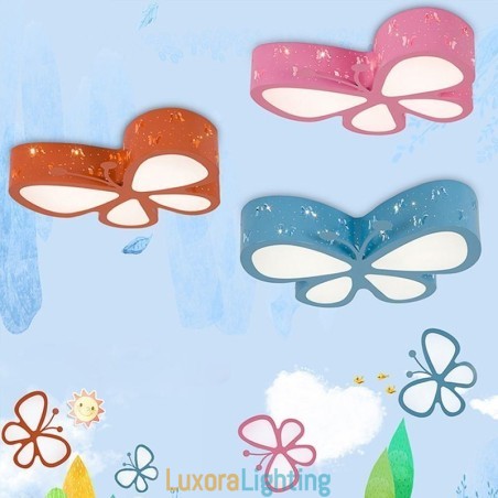 Designer Touch Decorative Butterfly Flush Mount Contemporary Metal Ceiling Fixture