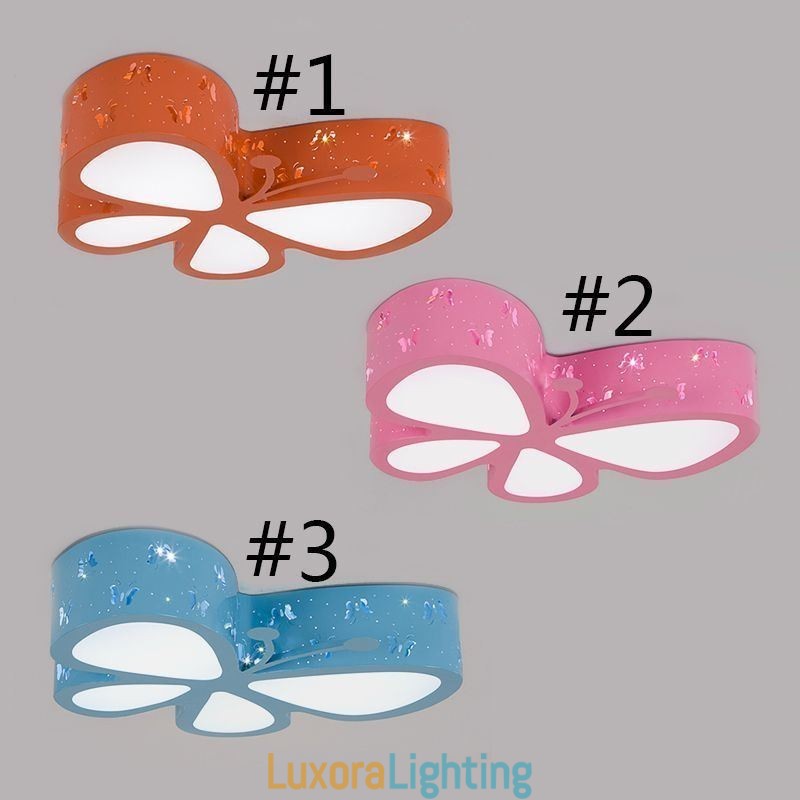 Designer Touch Decorative Butterfly Flush Mount Contemporary Metal Ceiling Fixture