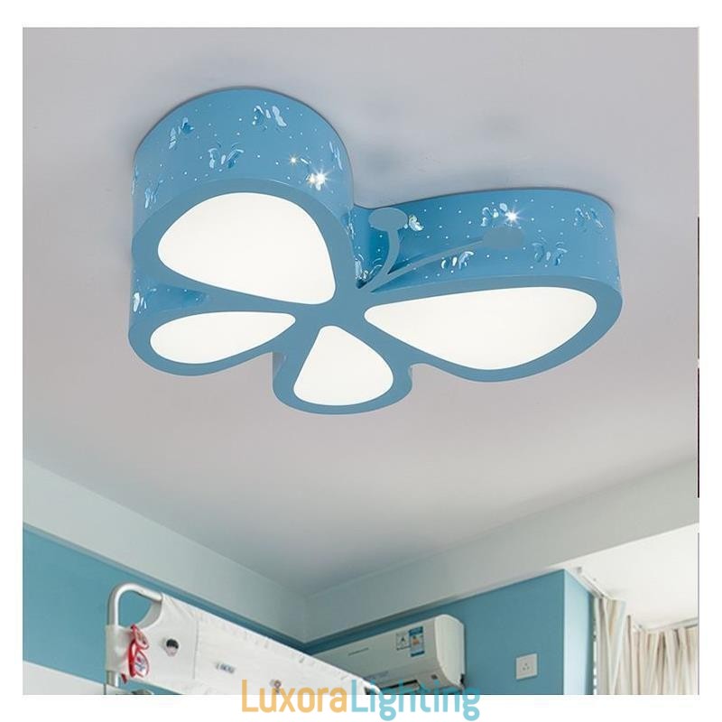Designer Touch Decorative Butterfly Flush Mount Contemporary Metal Ceiling Fixture