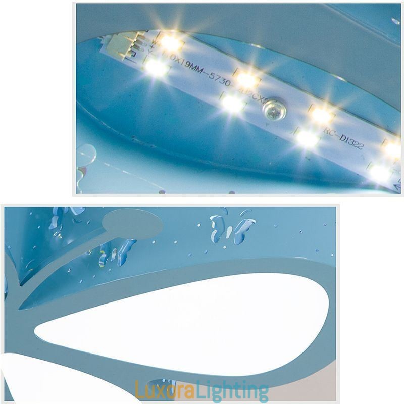 Designer Touch Decorative Butterfly Flush Mount Contemporary Metal Ceiling Fixture