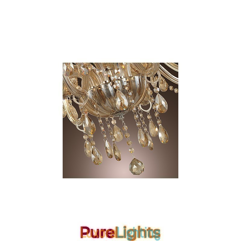 Designer Touch Decorative Chandelier Crystal Luxury Modern 2 Tiers Living 12 Lights