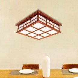 Designer Touch Decorative Retro Style Ceiling Light Wooden Flush Mount